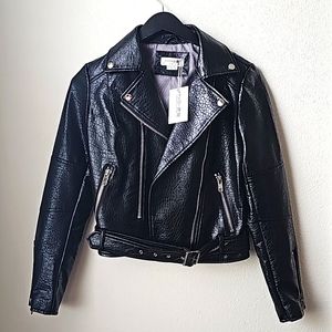 New Noize Meghan Vegan Leather Black Jacket, women's size XS